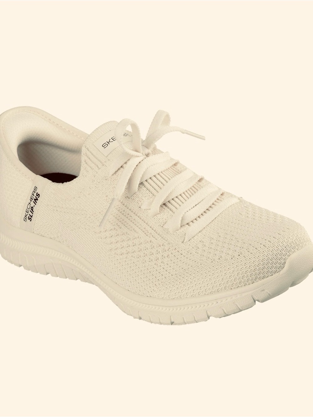 Skechers Women’s Off-White Slip-On Knit Sneaker